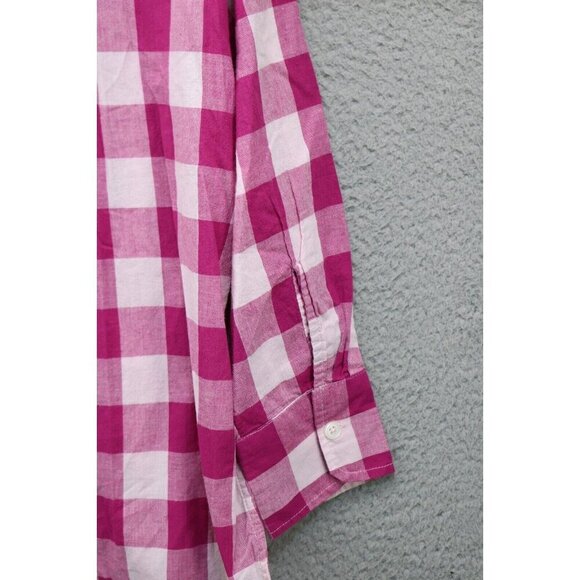 Maeve by Anthropologie Gingham Plaid Small Button Up Shirt-Beachy - Picture 12 of 12